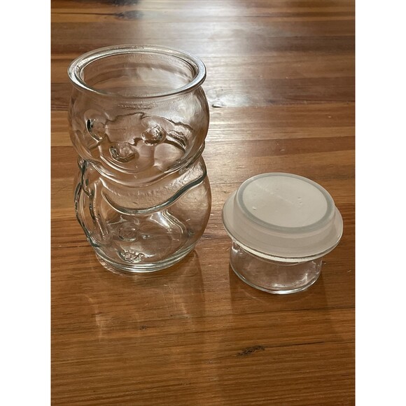 Libbey Clear Glass Lidded Snowman Jar Canister Christmas Holiday 8 Inches - Picture 7 of 13